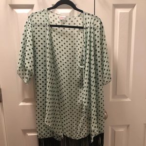 Size S lularoe  Monroe mint with black polka dot